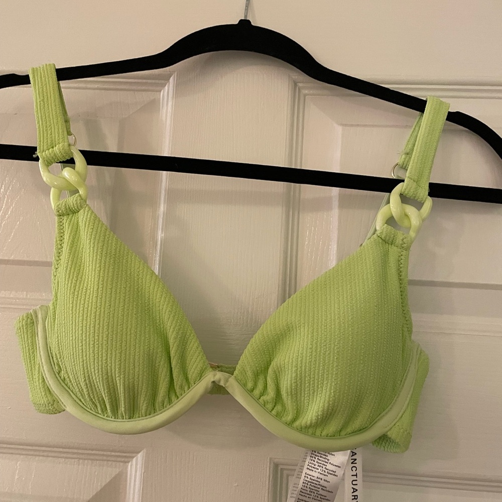 NWT - Sanctuary Light Green / Lime Green Bikini Top - Size Small / S